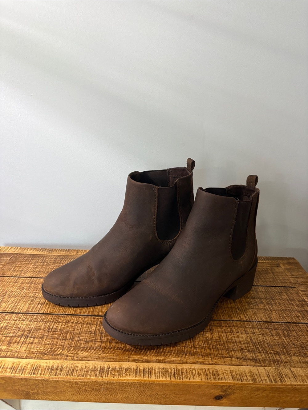 Hush Puppies Brown Leather Chelsea Booties
